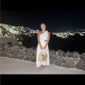 One Shoulder Pink Lily Dress